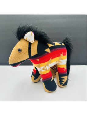 Pendleton Style Aztec Print Blanket Horse Pony Plush 9 Inch Southwest Navajo